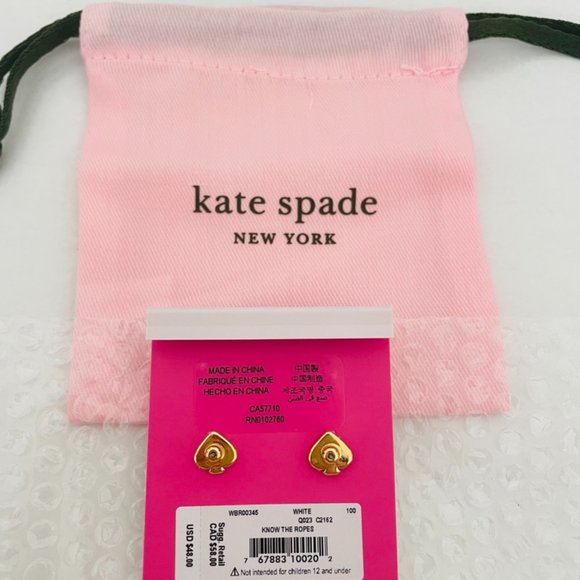 🌷NEW🌷Kate Spade New York Know The Ropes Mixed Media Studs Earrings, White - Picture 9 of 15